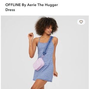 Offline Aerie The Hugger Heather Blue Mini Dress with Shorts and Pockets